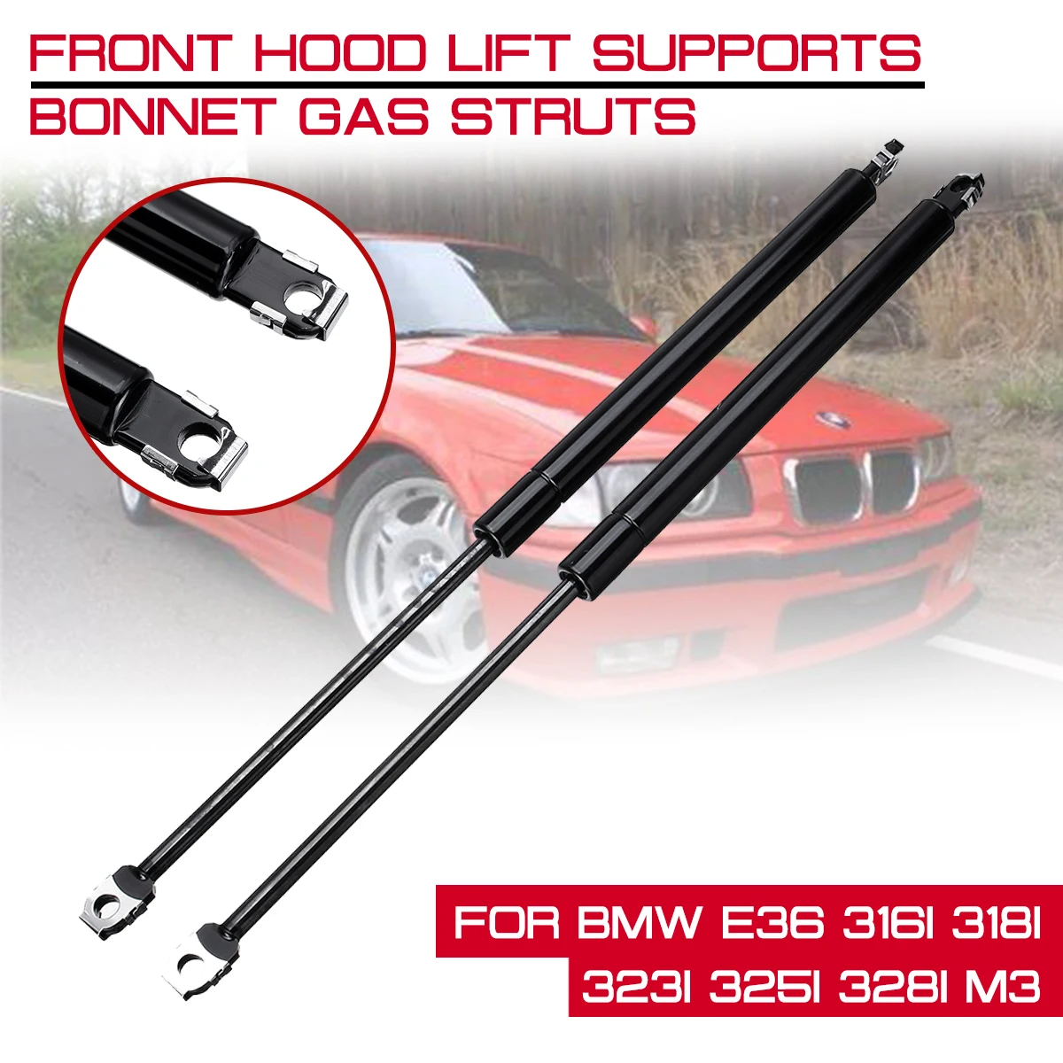 Car Front Engine Hood Lift Supports Props Rod Arm Gas Springs Shocks Strut Bars For BMW E36 316i 318i 323i 325i 328i M3