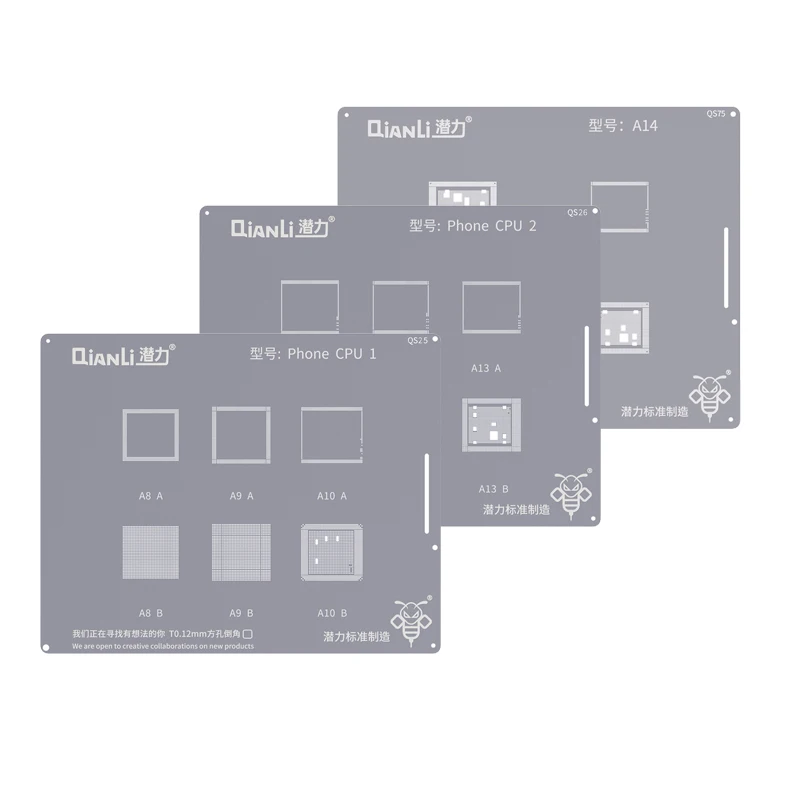 Qianli BGA Stencil Soldering Template for iPhone A8 A9 A10 A11 A12 A13 A14 CPU Reballing Tin Planting