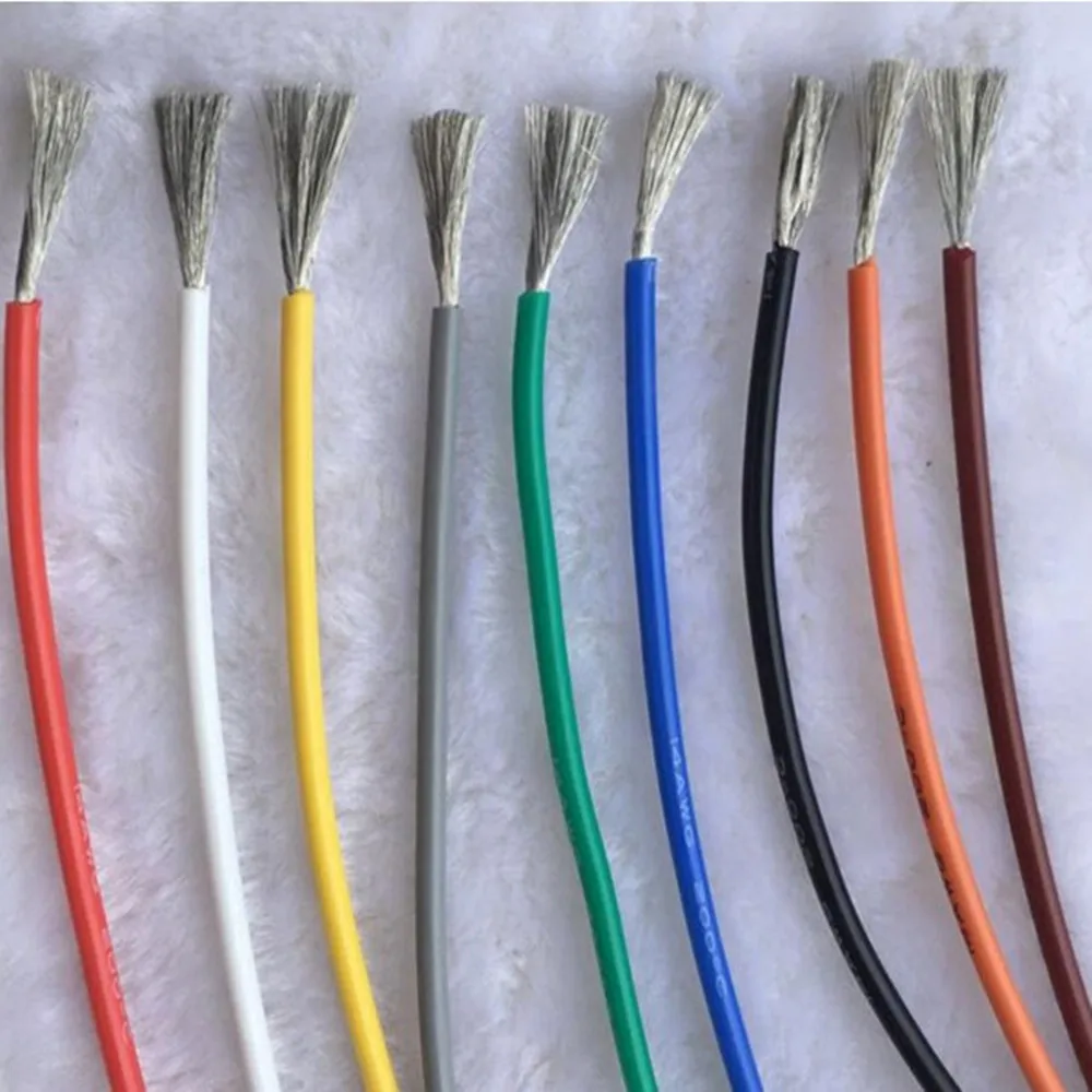 UL Extra-flexible Soft Silicone multicolor Stranded wire high temperature tinned copper Cable 14A 16 18 20 22 24 26 28 30AWG