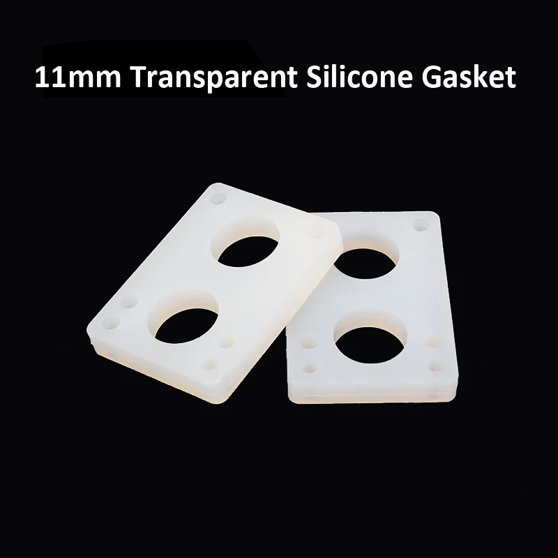 11mm 6mm 3mm Skateboard Longboard Riser Pads Transparent Silicone Gasket Skate Truck Shock Pad Skateboard Accessories 2pcs/set