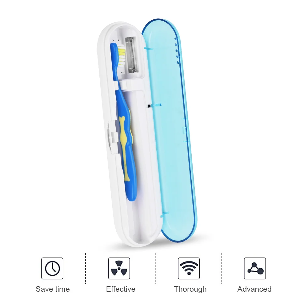 1Pcs Portable USB Battery Charging Antibacteria Light Toothbrush Sterilizer Cleaner Ultraviolet Sterilizer Case Smart  Home