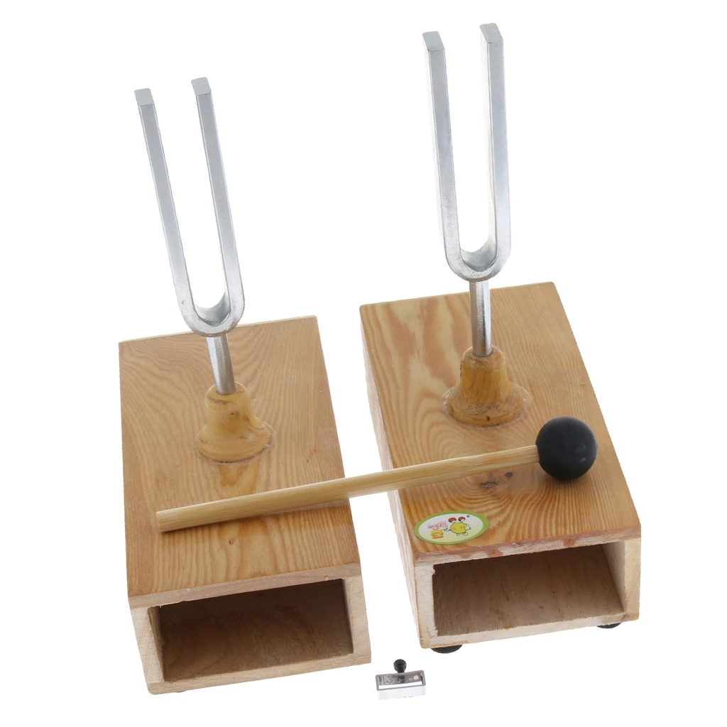 1 Set 440HZ Wooden Resonant Box with Tuning Fork Acoustic Science Tools