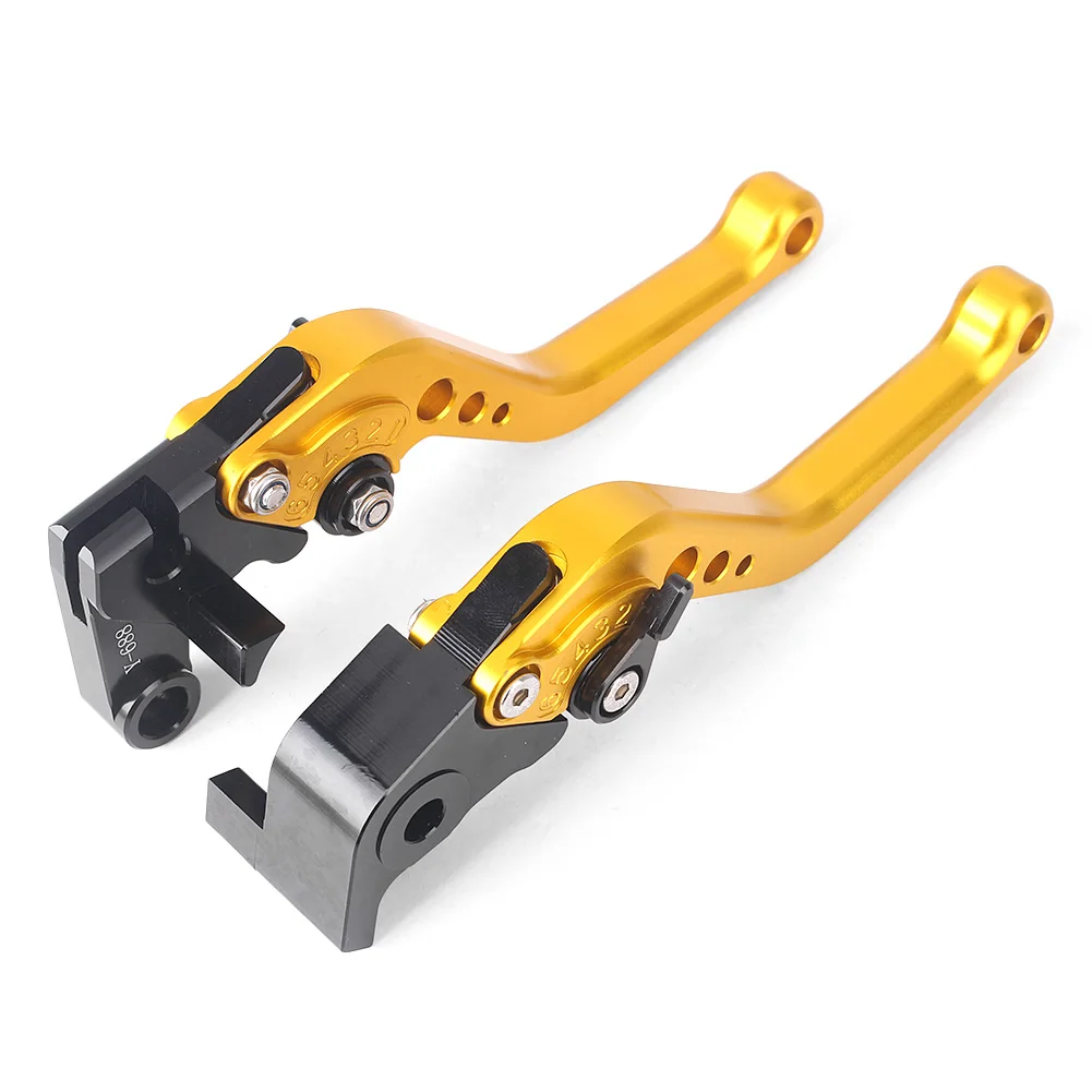 2Pcs Gold Motorcycle Short Racing Brake Clutch Levers for Yamaha YZF-R1 2004-2008 & YZF R6 2005 2006 2007 2008 2009 2010 2011