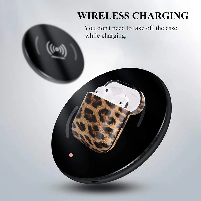 Luxury leopard print soft Silicone Case For apple Airpods 1 2 Bluetooth headset Protective Earphone Fashion sexy Keychain cover