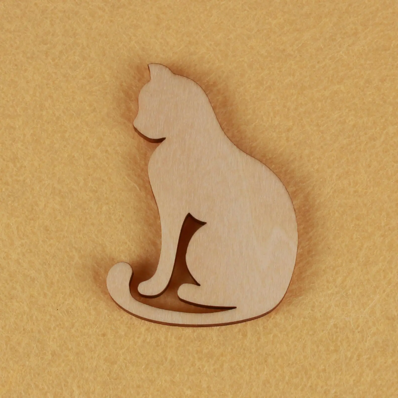 Pet cat art modeling, mascot laser cut, Christmas decorations, silhouette, blank unpainted, 25 pieces, wooden shape (0410)