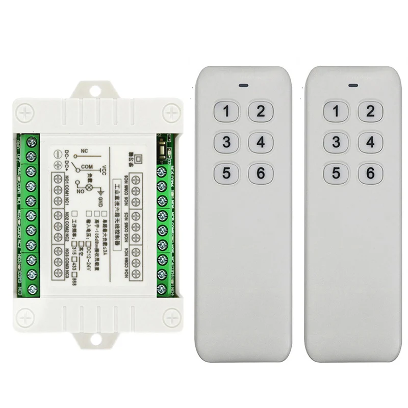 DC12V 24V 6CH 6 CH Channel Wireless Remote Control LED Light Switch Relay Output Radio RF Transmitter And 315/433 MHz Receiver