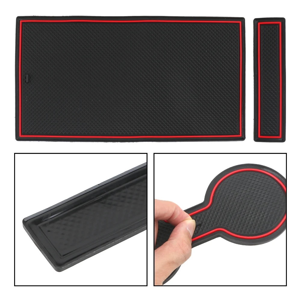 Anti Slip Mat For Tesla Model 3 Car Console Wrap Mat Auto Interior Accessories Gate Slot Center Protective Cup Holder Pads