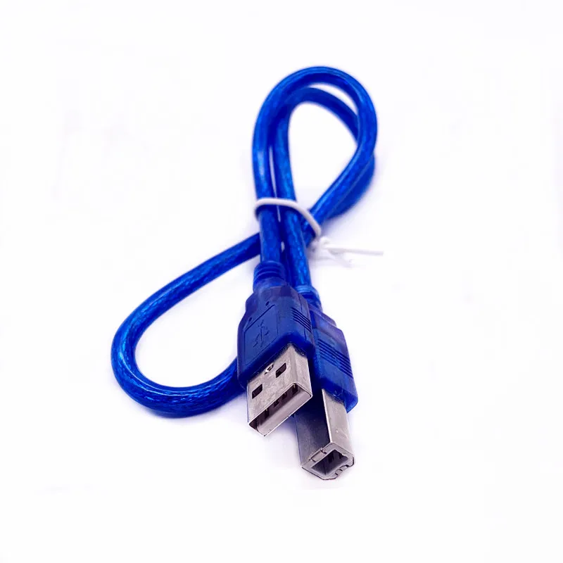 Short USB High Speed 2.0 A To B Male Cable for Canon Brother Samsung Printer Cord 1.5FT BLUE