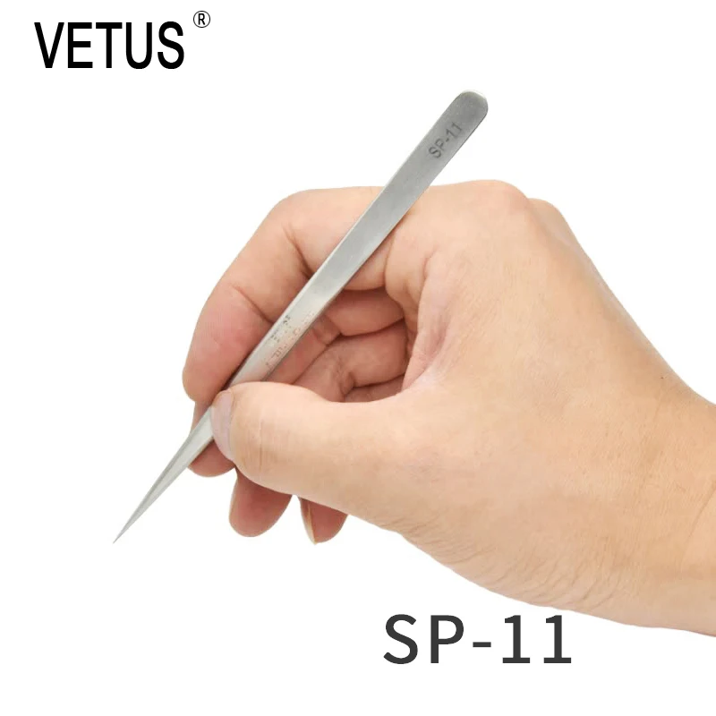Набор высокоточных пинцетов из нержавеющей стали VETUS SP-11, SP-15, для электронного набора Инструменты для ремонта сотового телефона