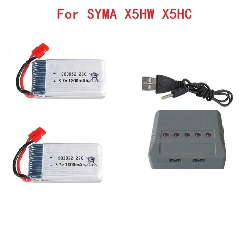 Batería LiPo 3.7V 1800mAh SYMA X5 – Recargable para drone - imagen 2