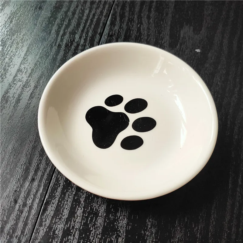 New Creative Cute Cat Small Saucer Shape Mini Plate Ceramics Cartoon Dish Novelty Snack Plate Kitty Disc