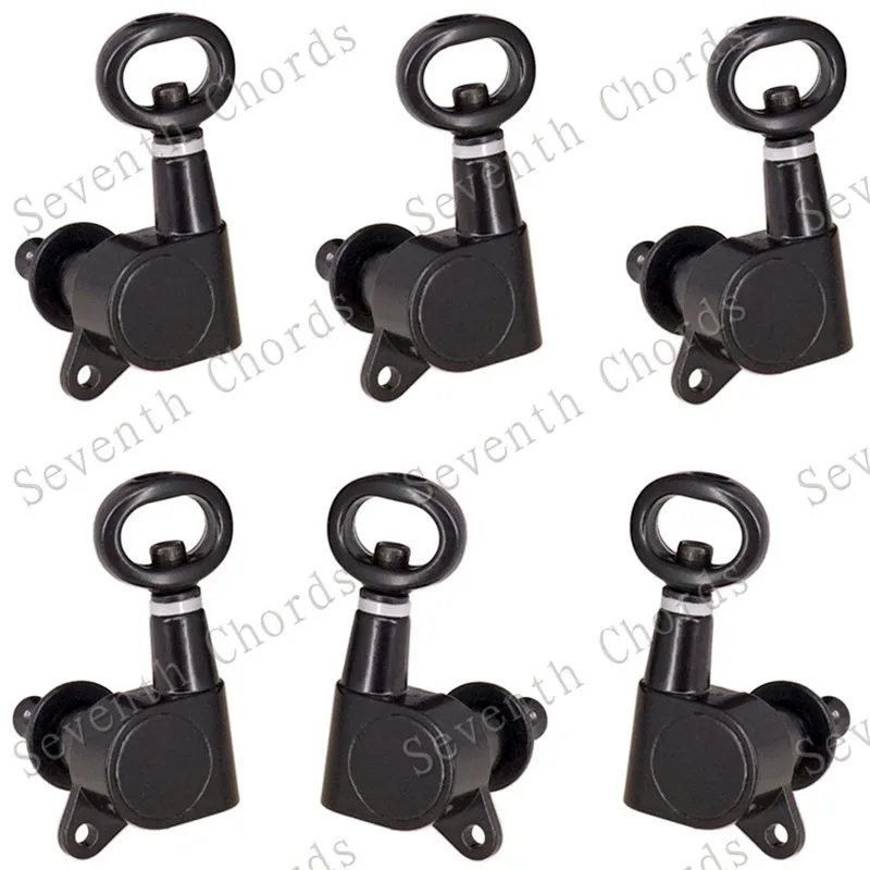 Ein Set mit 6 schwarzen Inline-Mechaniken mit hohlem Griff für elektrische und akustische Gitarren – Zubehörteile – Detail 8