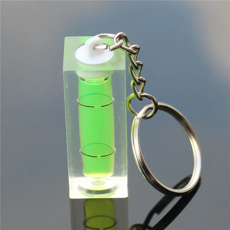 HACCURY plastic bubble Level Keychain Level Square Level with Sub-chains for Photo Frame Wall hanging TV  Size 40*15*15mm