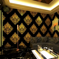 beibehang European embossed gilt Damascus papel de parede 3D wallpaper for walls 3 d KTV wall papers home decor roll wall paper