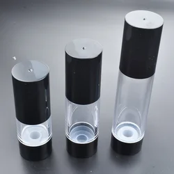 10pcs/lot 15ml 30ml 50ml Mini Empty Portable Black Empty Airless Dispenser Lotion Pump Cream Bottles