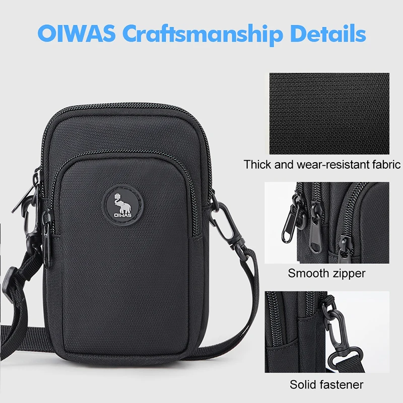 OIWAS-Bolso de hombro para hombre, bandolera de cintura para teléfono, cartera para marido, Mini bolso de mensajero para hombre