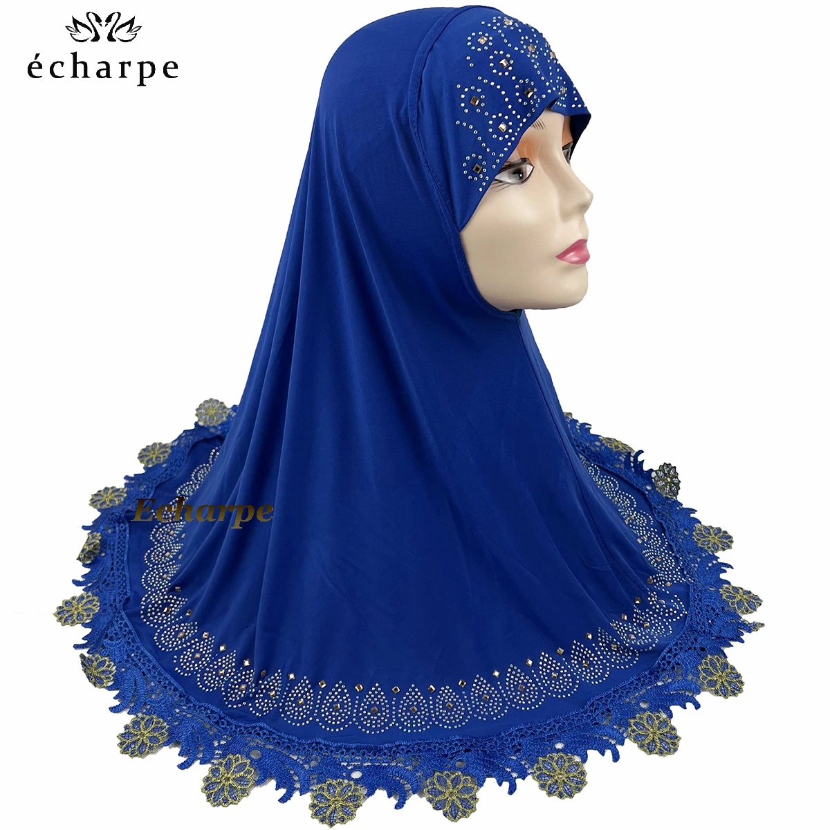 Imagem -03 - Hijab Interior Muçulmano com Strass para Mulheres Envoltório de Cabeça Islâmico Headwear Árabe Lenço de Dubai Lenço Pull-on 12 Unid pc