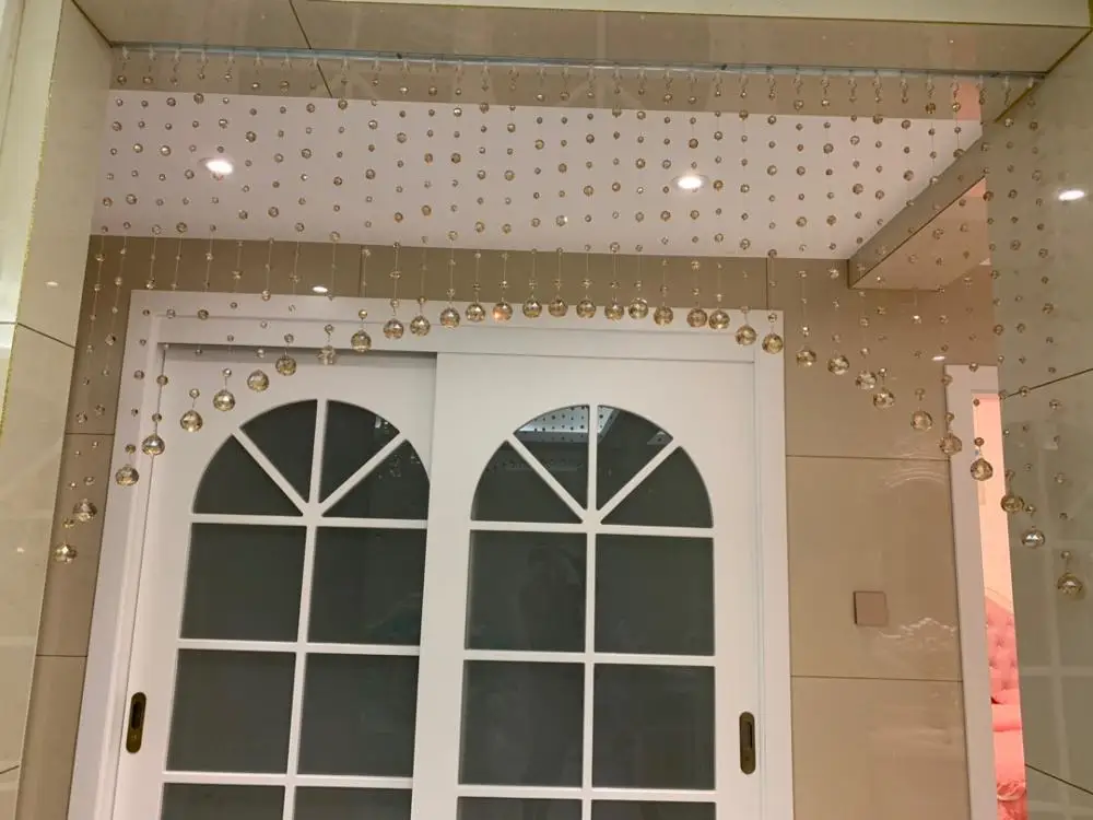 Crystal bead curtain partition free punching curtain living room home  Glitter crystal Beaded String curtain decoration bedroom