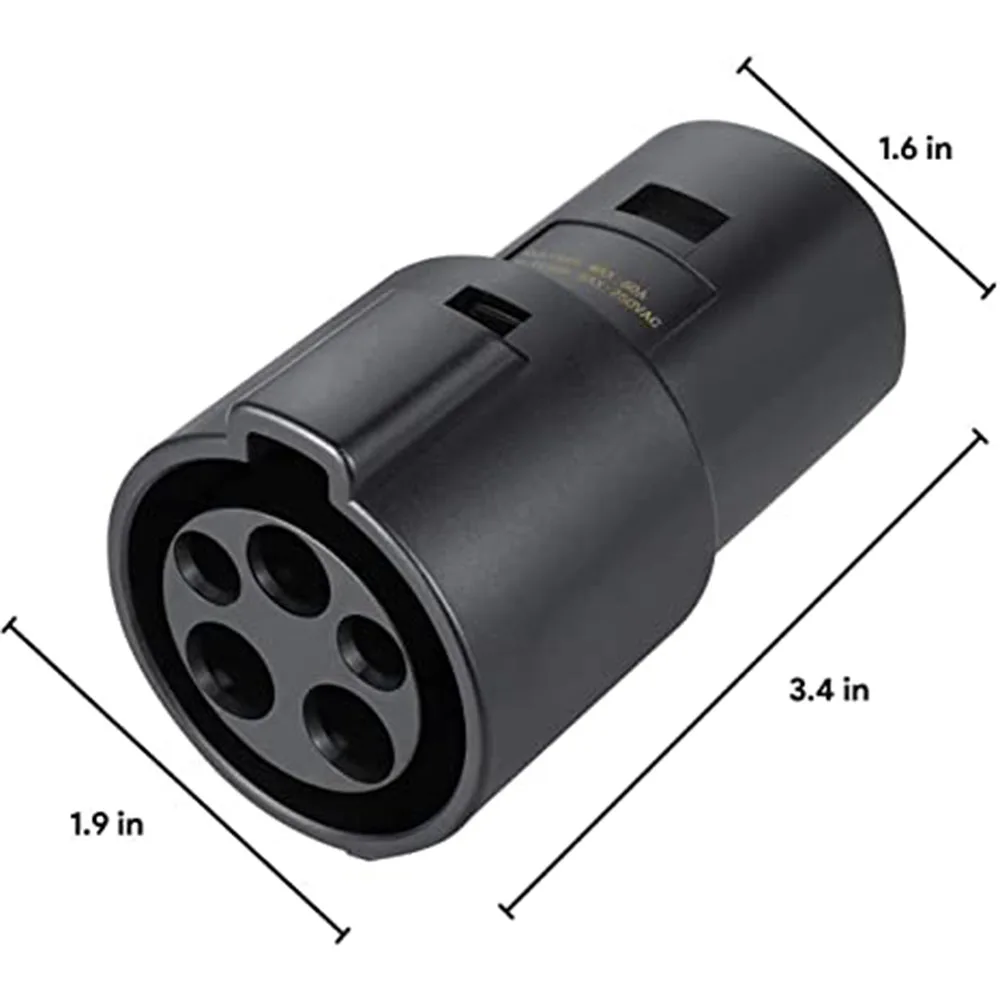 EV Charger Electric Car Adapter EVSE Charing  J1772 Socket Type1 Inlet to Tesla Female Connector 16A 32A 60A 1 Phase