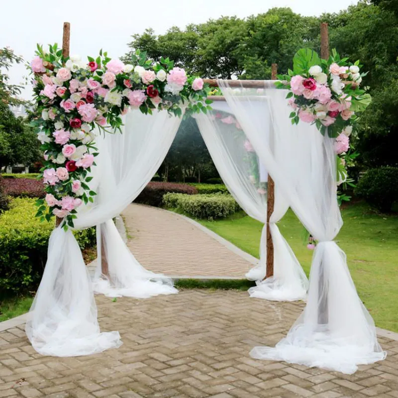 Monochrome Terylene Fabric for Wedding, Arch Draping Fabric, Voile Arbor Drapes, Outdoor Wedding Ceremony, Party Curtains,