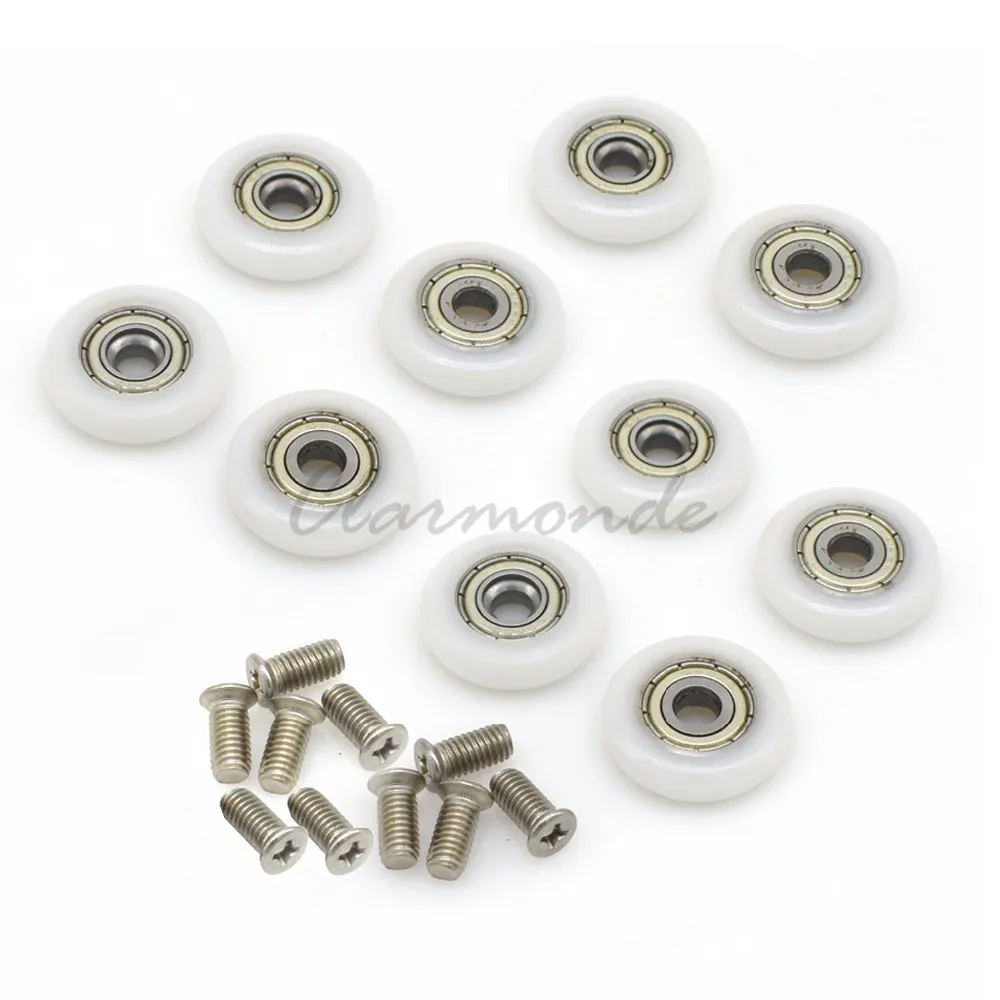 10pcs/lot Diameter 20mm/22mm/23mm/25mm/27mm Fasteners Bathroom Bearing Door Runner Sliding Shower Door Roller Pulley