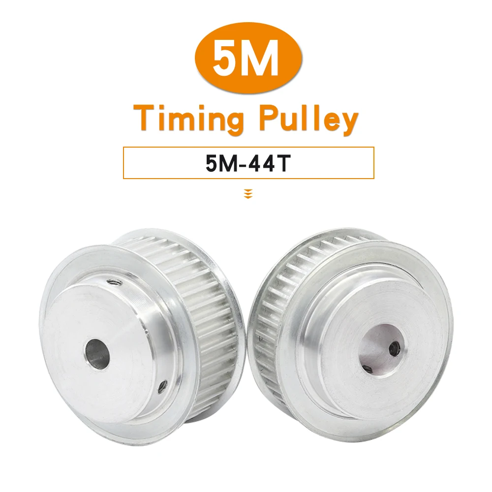 Timing Pulley 5M44T Bore Size 12/14/15/16/17/19/20 mm Aluminium Alloy Material Pulley Wheel For Width 15/20 mm Timing Belt