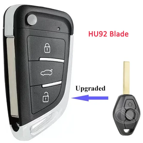 Усовершенствованный выкидной ключ KEYECU EWS LX8 FZV 315/433 МГц ID44 для BMW E36 E38 E39 E46 E53 E60 E61 E81 X3 X5 Z3 Z4 с чипом HU92/HU58