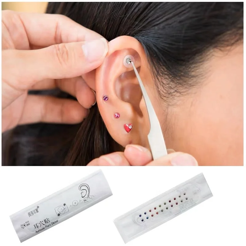 Weight-loss Rose Gold Crystal Gem Stone 24k Gold Plated Bead Clear Tape Auricular Sticker Ear SEEDS Ear Acupuncture Seedss