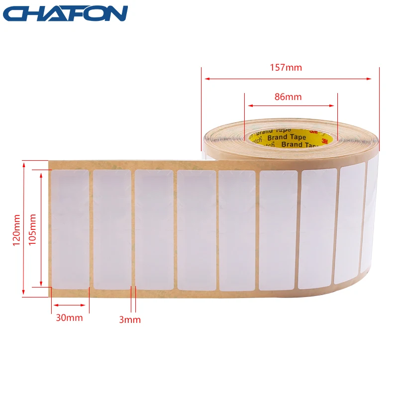 CHAFON 100pcs 15M waterproof pet uhf rfid windshield sticker tag U9 chip for vehicle management