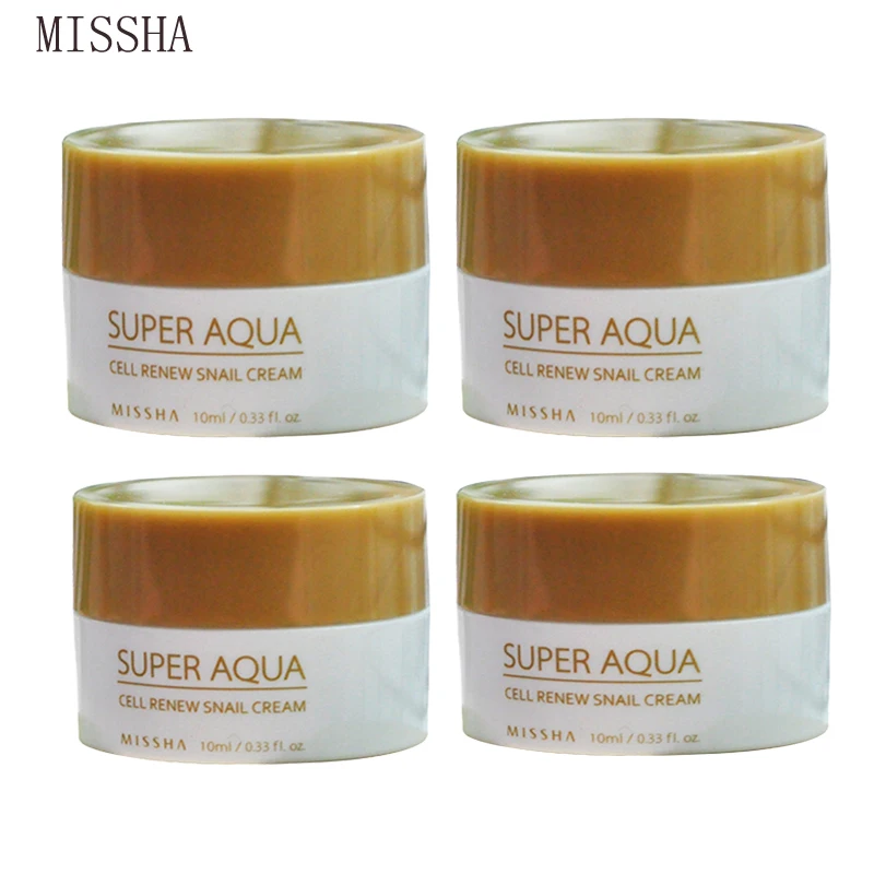 MISSHA Super Aqua Cell Renew Snail Cream Sample 10ml Hyaluronic Acid Moisturizer Face Skin Care Korea Cosmetics