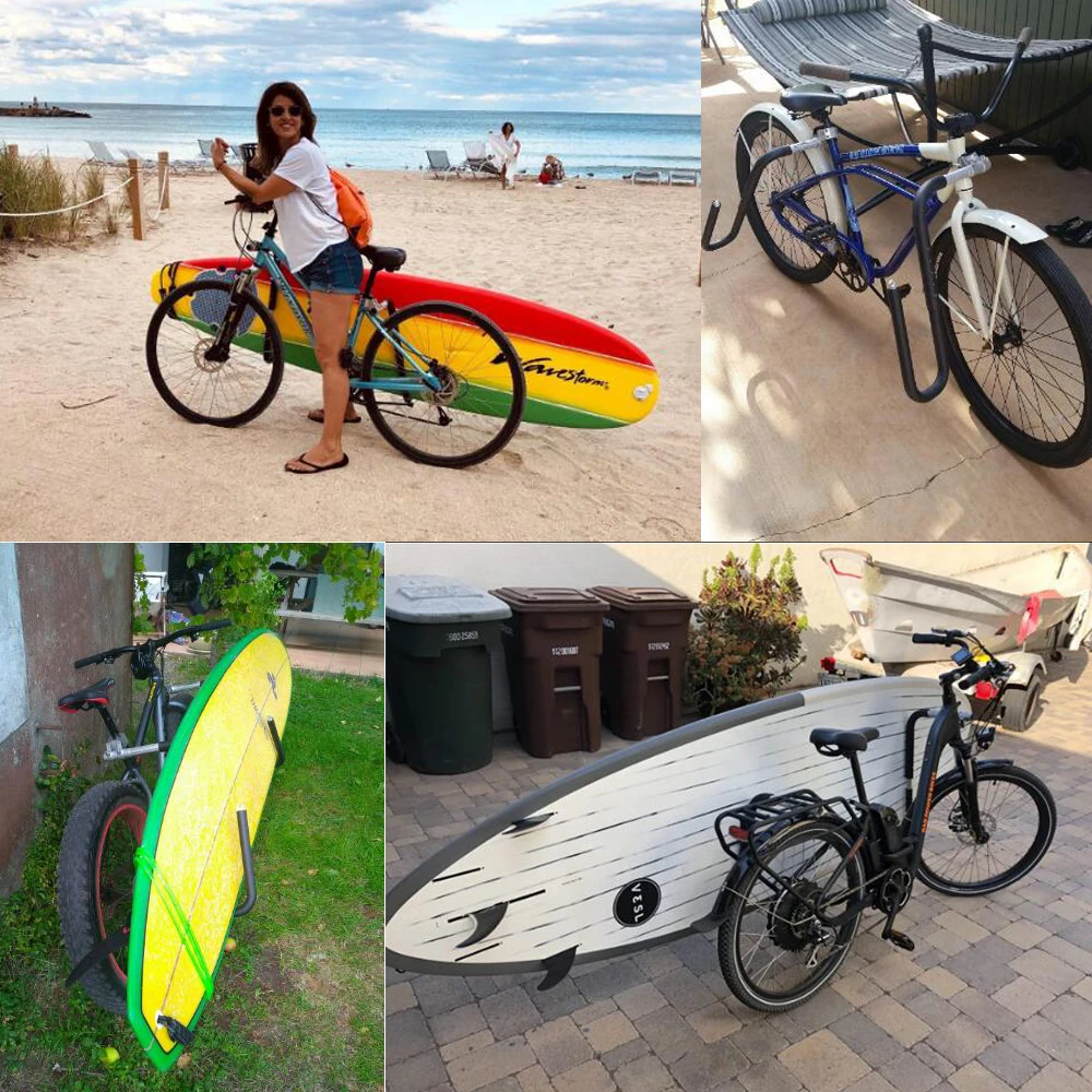 Bicycle Surfing Longboard Rack Bike Surfboard Wakeboard Bike-Side Carrier Holder Mount To Seat Long Board Bracket