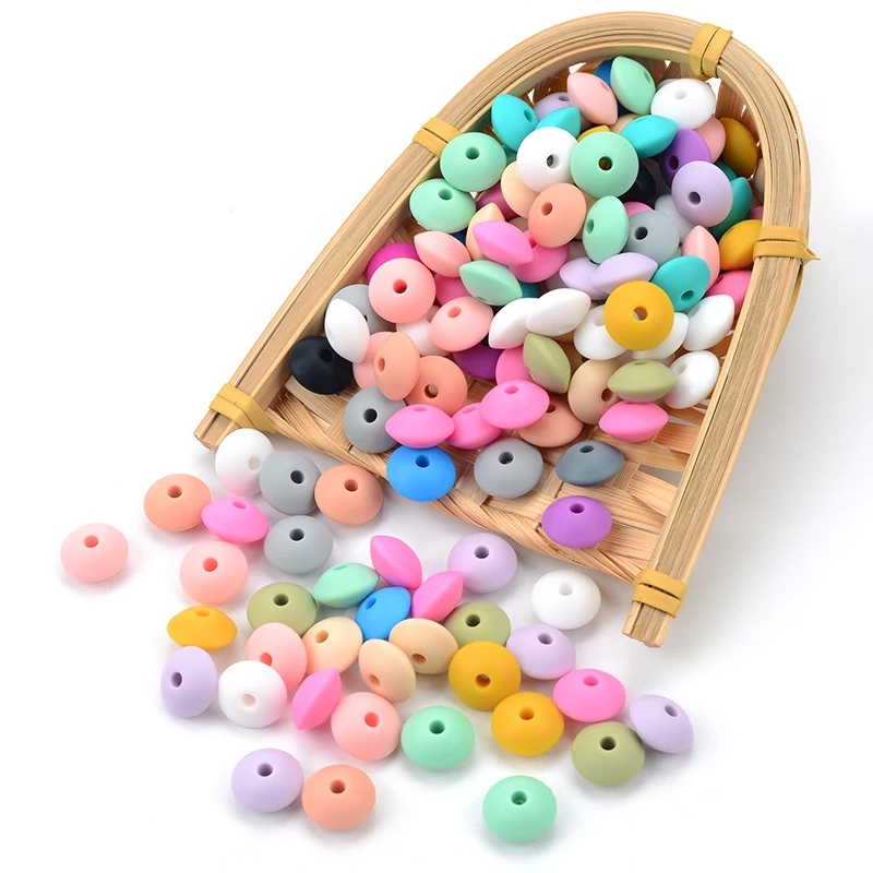 50 teile/los 12mm Silikon linsen Perlen Silikon BPA FREI DIY Charms Neugeborenen Pflege Zubehör Zahnen Halskette Zahnen Spielzeug – Detail 13