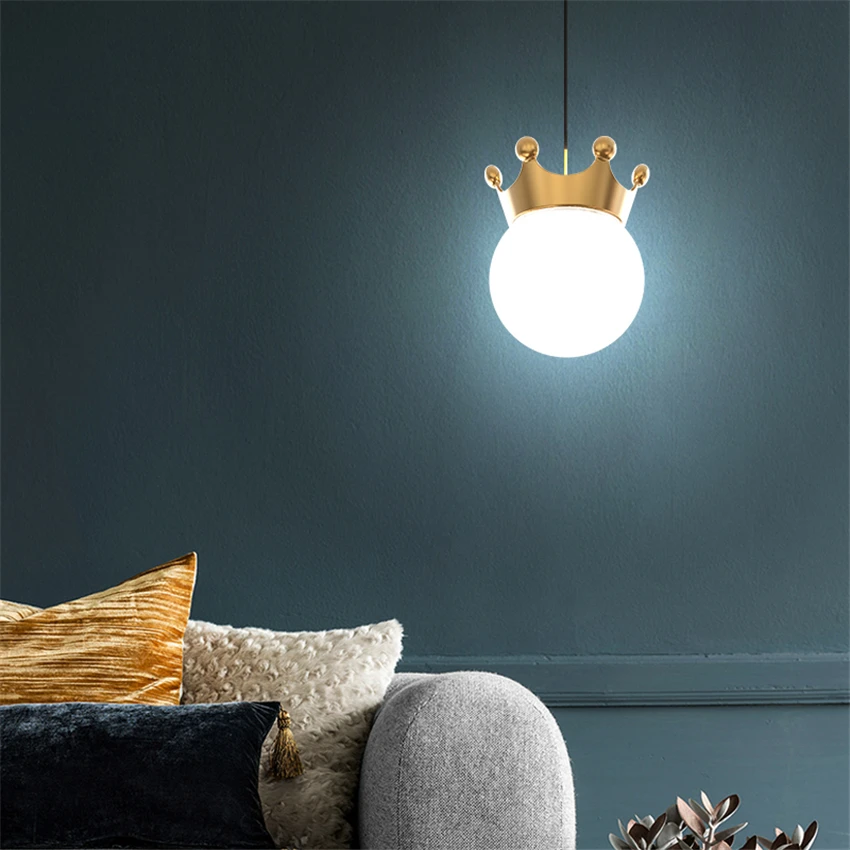 Nordic Crown Pendant Lights Bedroom Bedside Long Line Light Luxury Restaurant Bar Living Room Background Corridor Pendant Lamps