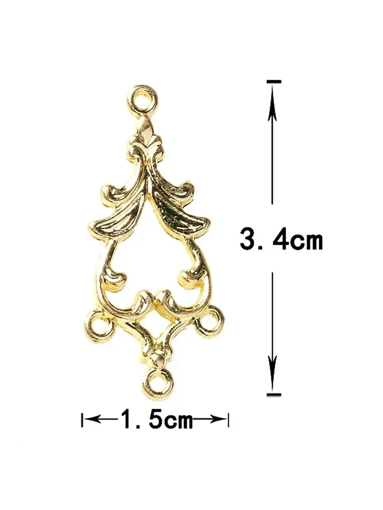 10pcs/lot New Gold Alloy Pendant Buttons Left Right Symmetrical Bridal Hair Earrings Necklaces Jewelry Accessories