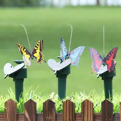 Solar Powered Flying Fluttering Fake Butterfly Yard Garden Stake Ornament Dancing Fluttering Butterflies Farmland Home Decor