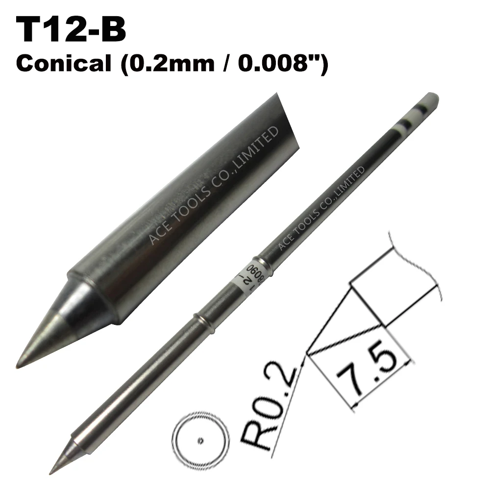 

T12-B Replace Soldering Tip for HAKKO FM-203 FM-204 FM-206 FX-951 FX-950 FX-952 FX-9501 FM-2028 FM-2027 FM-2021 Handle