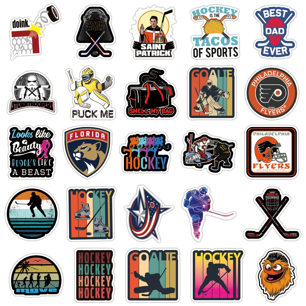 10/30/50/100pcs Sports Hockey Graffiti Stickers for Phone Case Laptop Water Bottle Scrapbooking Cartoon Decal Sticker Kid Toy