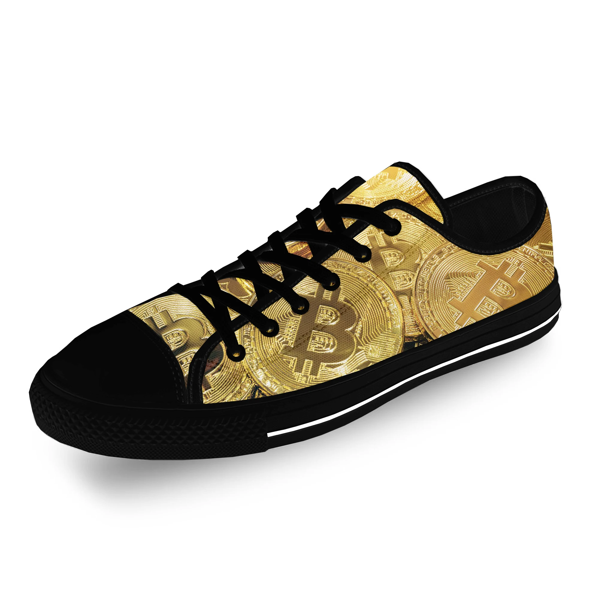 Dogecoin Doge Coin Bitcoin Cryptocurrency Cartoon Casual Cloth Shoes Low Top Breathable Lightweight 3D Print Men Women Sneakers