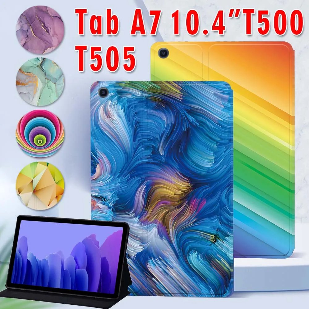 Tablet Case for Samsung Galaxy Tab A7 10.4 2020 SM-T500 SM-T505 Watercolor Series Print Pattern Cover Case + Free Stylus