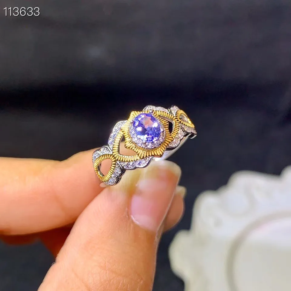 

Wedding Best Gift Tanzanite luxury ring ring Free shipping gemstone 925 sterling silver Fine jewelry