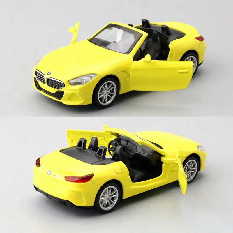 Diecast Metal Toy Model 1:38 Scale BMW Z4 M40i Convertible Car Pull Back Educational Collection Doors Openable Gift Match Box