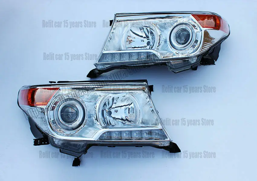 for toyota land cruiser lc200 2008-2015 led front headlights head light lamp 2pcs