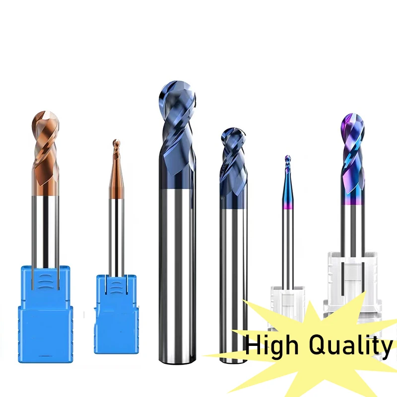 XUHAN Ball Nose End Mill Tungsten Carbide Cutter CNC Router Bit Milling Tool R0.5 6mm 8mm 10mm HRC50 55 65 2 4 Flute