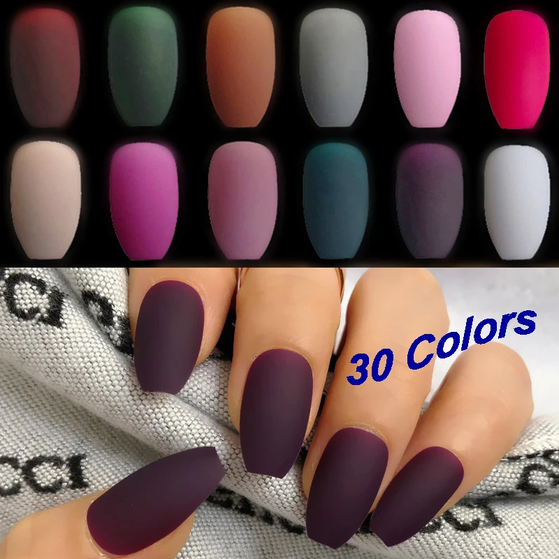 Atacado Caixão unhas falsas, roxo fosco, fosco, pressione sobre unhas, branco, preto, azul pavão, 30 cores