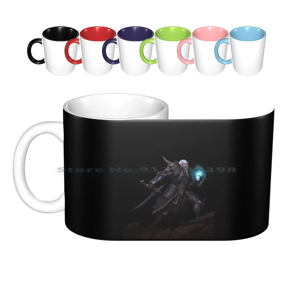 Reaper Of Souls Ceramic Mugs Coffee Cups Milk Tea Mug Reaper Of Souls Game Video Game Rpg Weapon Fantasy Necromancer Ros 3