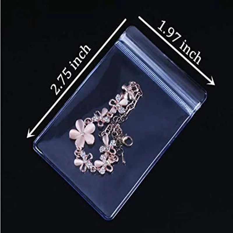 20pcs Anti Oxidation Storage Resealable Plastic Packing PVC Jewelry Self Sealed Bags for Rings Earrings Necklace Bracelet