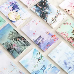 25pcs Chinese style creative aesthetic portable Small notebook can tear beautiful color page notebook notes