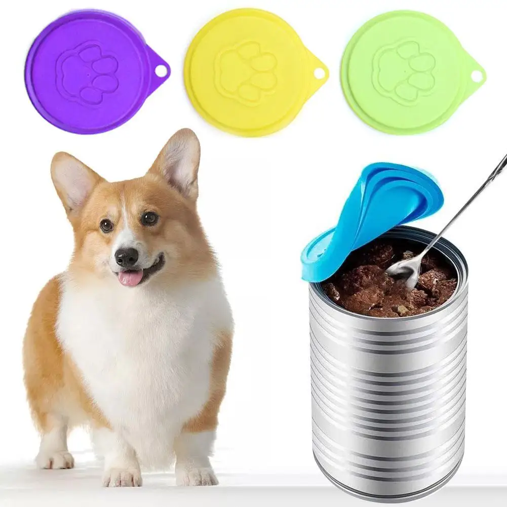 Tapa de silicona para enlatado de perros y gatos, 6 piezas, tapa de lata de comida sellada, tapa superior de almacenamiento, tapa reutilizable, suministros diarios para mascotas