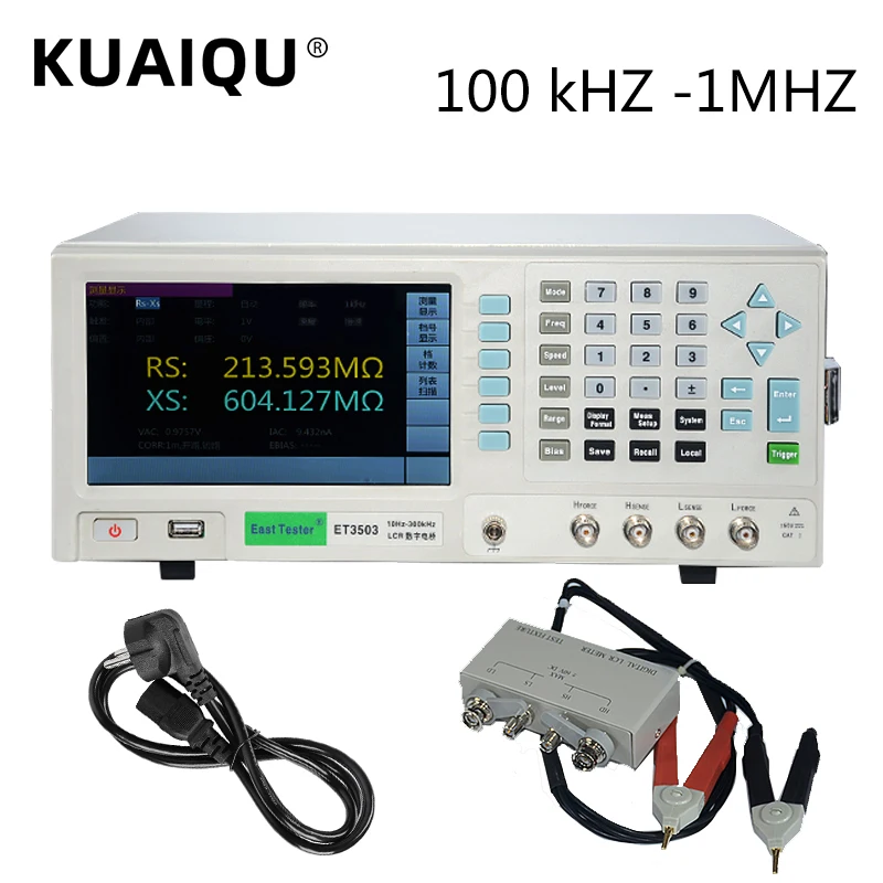 100kHz-1MHZ LCR Benchtop Digital Bridge Desktop LCR Tester Meter capacità resistenza impedenza induttanza misura ET3510