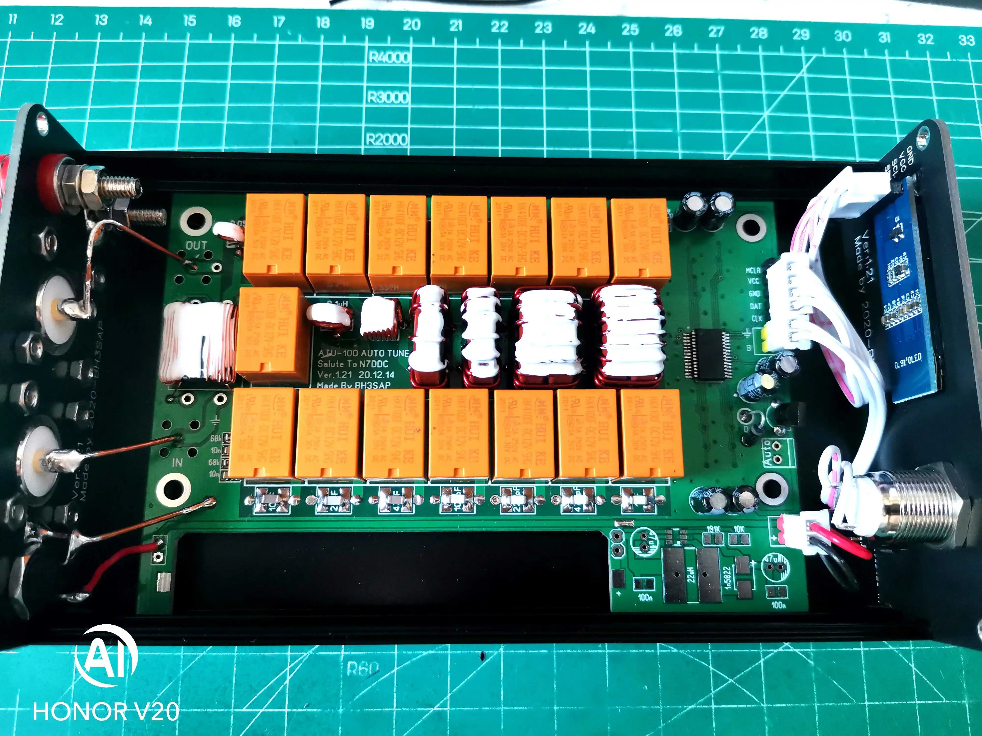 Imagem -04 - Montado V3.2 Atu100 1.850mhz Atu-100mini Sintonizador Automático da Antena por N7ddc Mais 0.91 Oled